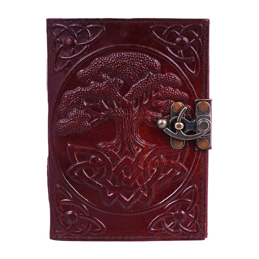 New Tree of Life Leather Embossed Journal | 5 x 7 Inches | 120 Pages of Handmade Linen Parchment Paper