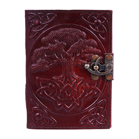New Tree of Life Leather Embossed Journal | 5 x 7 Inches | 120 Pages of Handmade Linen Parchment Paper