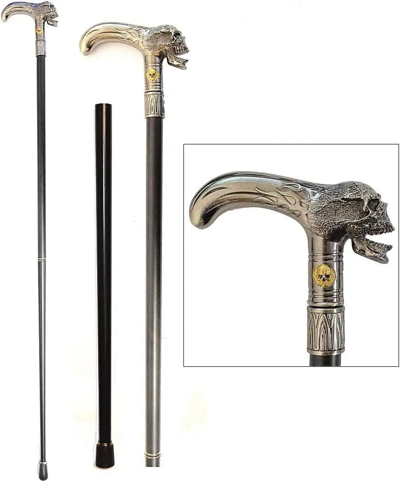 37" Skull Metal Walking Stick Trendy Zone 21