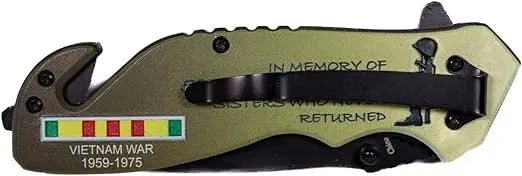 In Memory of Vietnam War Folding Pocket Knife, 5" Blade Trendy Zone 21