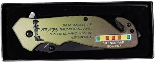 In Memory of Vietnam War Folding Pocket Knife, 5" Blade Trendy Zone 21