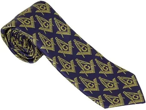 Men's Masonic Compass & Square Logo Necktie Trendy Zone 21