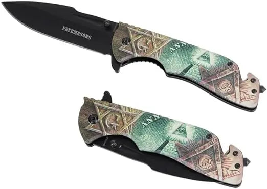 Freemason Masonic Eye of Providence Pocket Knife 5" Blade Trendy Zone 21