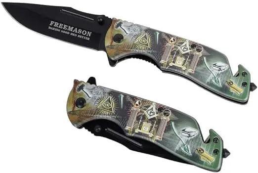 Freemason Masonic Pocket Knife 5" Blade Trendy Zone 21