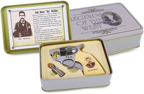 Doc Holliday Folding Knife, 2-in-1 Collectable Tin Box Set Trendy Zone 21