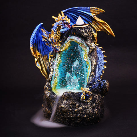 Blue Dragon LED Crystal Geode Backflow Burner