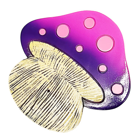Flat Mushroom Incense Burner – 5.5 x 5 Inch Hand-Painted Cold Cast Resin Incense Holder