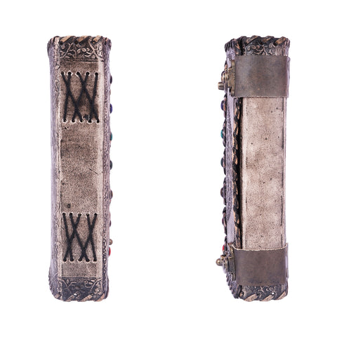 Antique Color Chakra Journal – Handmade 6x8 Embossed Leather Notebook