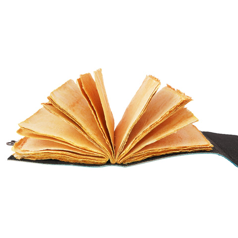 Two Tone Black & Blue Fairy Leather Embossed Journal – 5 x 7 Inch Vintage Notebook