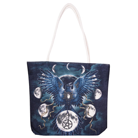 Sinister Wings Techno Jute Tote Bag – 17 x 15 x 4.5 Inch | Eco-Friendly Durable Shopping Shoulder Bag