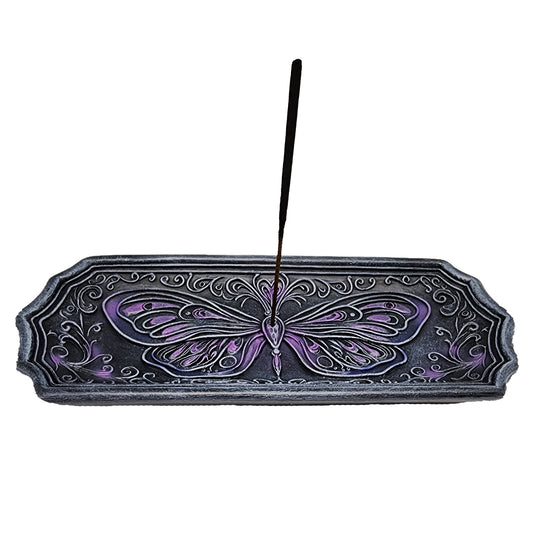 Butterfly Incense Burner – 7 x 3 Inch Hand-Painted Cold Cast Resin