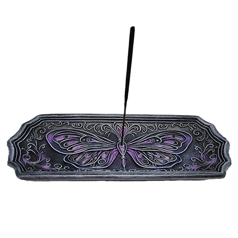 Butterfly Incense Burner – 7 x 3 Inch Hand-Painted Cold Cast Resin