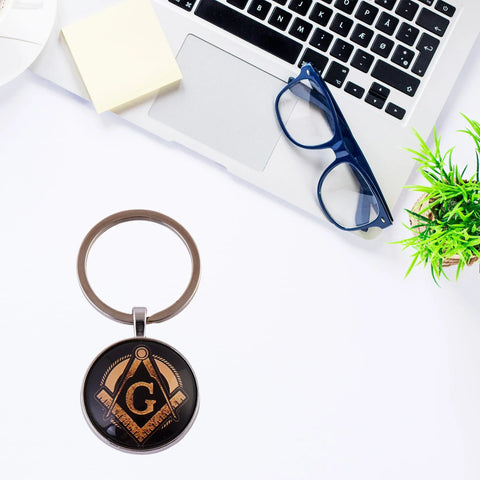 Masonic Keyring Masonic Symbolic, Perfect for Freemasons & Collectors, Keys Organizer, Black Trendy Zone 21