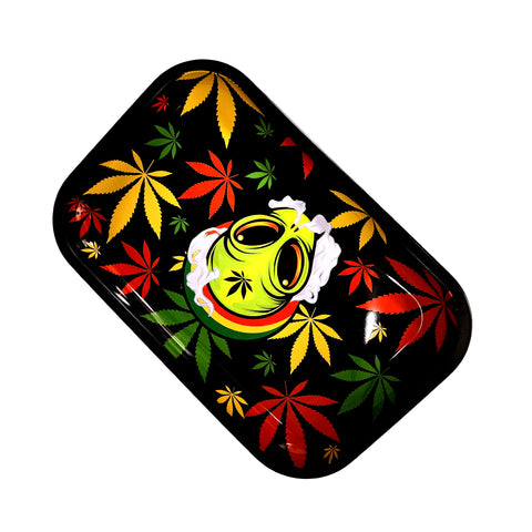 Rasta Alien Rolling Tray – 11.05 x 4 x 0.75 Inch Tin Metal Tray