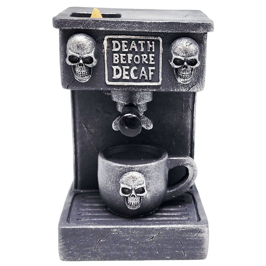 Coffee Maker Backflow Incense Burner “Death Before Decaf