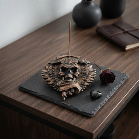 Gothic Cross Skull Incense Burner – Decorative Stick Incense Holder