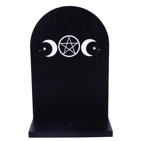 Wood Triple Moon Incense Burner – 7 x 5 x 3 Inch Wooden Holder for Incense Sticks