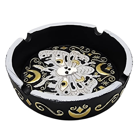 Death’s-head Hawkmoth Hand-Painted Ashtray – 4.25 Inch Decorative Moth Ash Tray