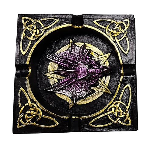 Dragon Ashtray – 4.5" x 4.5" Hand - Painted Cold Cast Resin