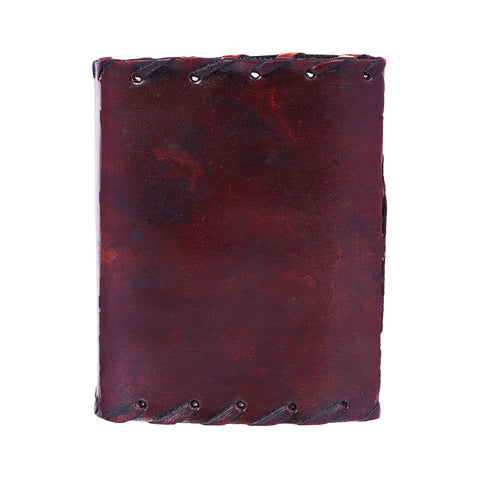 Leather Journal with Metal Lock – 4x3 Red Handmade Notebook