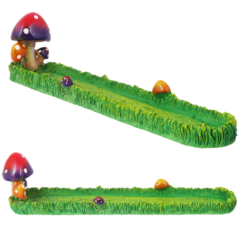 Mushroom-Shaped Incense Burner – 11 x 1.5 Inch Hand-Painted Resin Holder for Stick