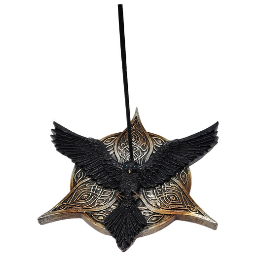 Raven Pentagram Incense Burner – Decorative Stick Incense Holder