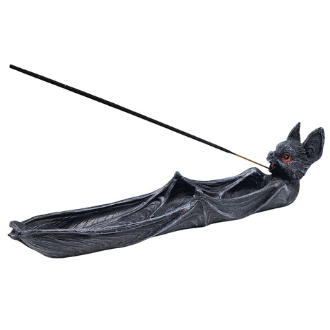 Bat Incense Burner – 10 Inch Hand-Painted Cold Cast Resin