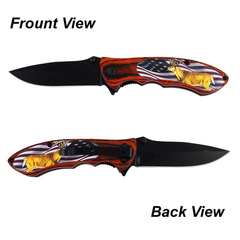 Deer Pocket Knife with Pocket Clip Durable, Compact & Ready for Any Adventure, Versatile Tool Sleek Design, Sturdy Handle & Secure Pocket Clip for Easy Carry, Ideal for Camping, Hunting & Everyday Use Trendy Zone 21