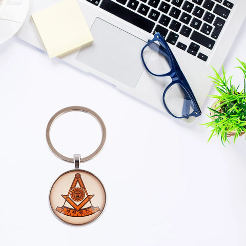 Masonic Keyring Masonic Symbolic, Perfect for Freemasons & Collectors, Keys Organizer, Yellow Trendy Zone 21