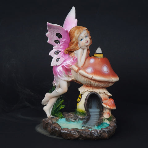 Fairy Mushroom Backflow Burner Ceramic for Yoga & Home Décor Gifting