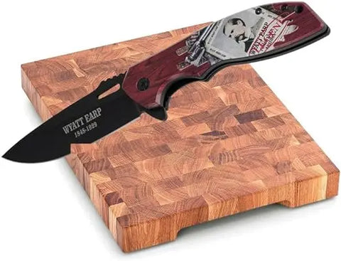 Wyatt Earp Pocket Knife 4.9" Blade - Red Trendy Zone 21