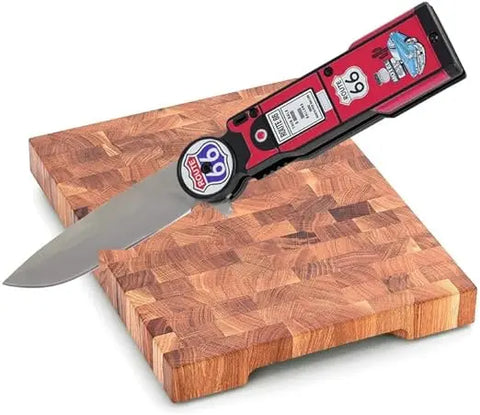 Route 66 Gas Pump Pocket Knife - 4.75" Blade (Red) Trendy Zone 21