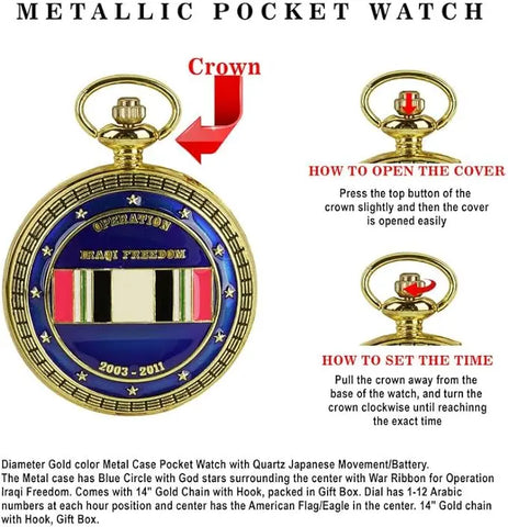 Operation Iraqi Freedom Pocket Watch Trendy Zone 21