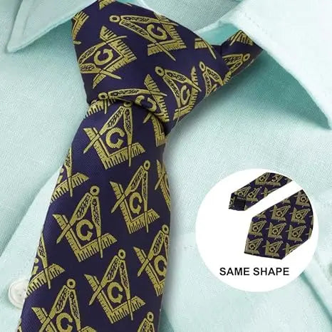 Men's Masonic Compass & Square Logo Necktie Trendy Zone 21