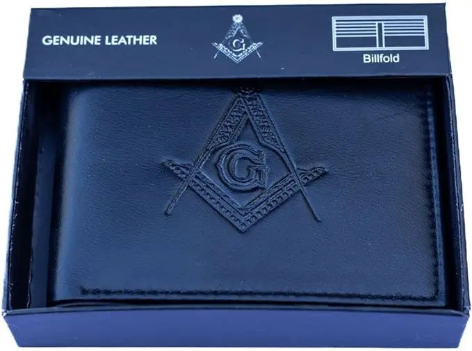 Masonic Men's Leather Wallet Bifold RFID Blocking Trendy Zone 21