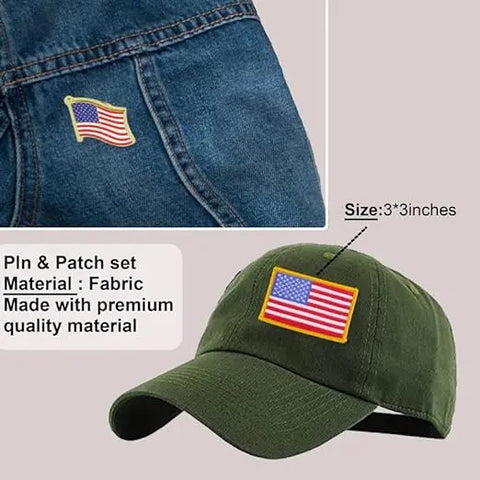 US American Flag Pin & Patch Set Trendy Zone 21