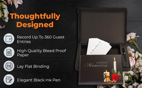 Funeral Guest Book | Up to 360 Guest Entries | Memorial Service Guest Book