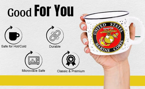 United States Marine Corps Legacy: Premium Quality Ceramic Coffee Mug with Iconic Eagle, Globe, and Anchor Emblem Gift for Service Members & Veterans Trendy Zone 21