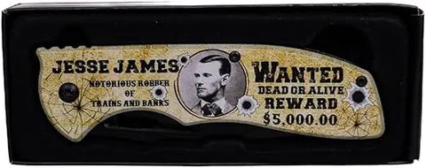 Jesse James Folding Pocket Knife Wanted Dead or Alive - 4.75" Blade Trendy Zone 21