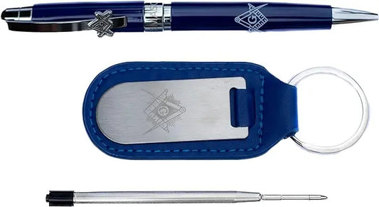 Masonic Freemasonry Ballpoint Pen with Keychain & Extra Refill Trendy Zone 21