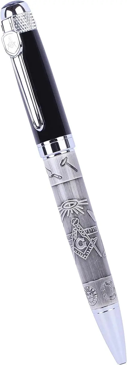 Masonic Ballpoint Pen in Gift Box - Black / Silver Trendy Zone 21