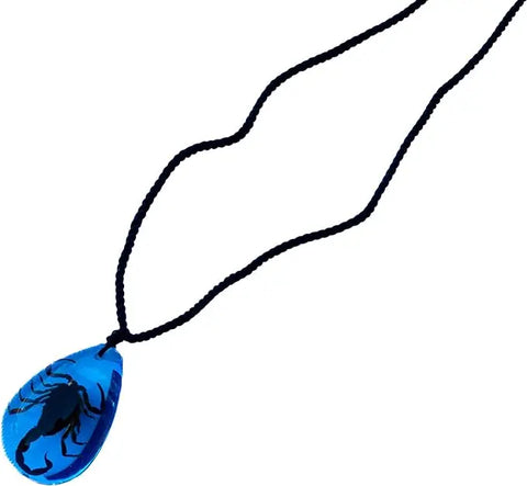 Real Insect Brown Scorpion Blue Acrylic Necklace Trendy Zone 21