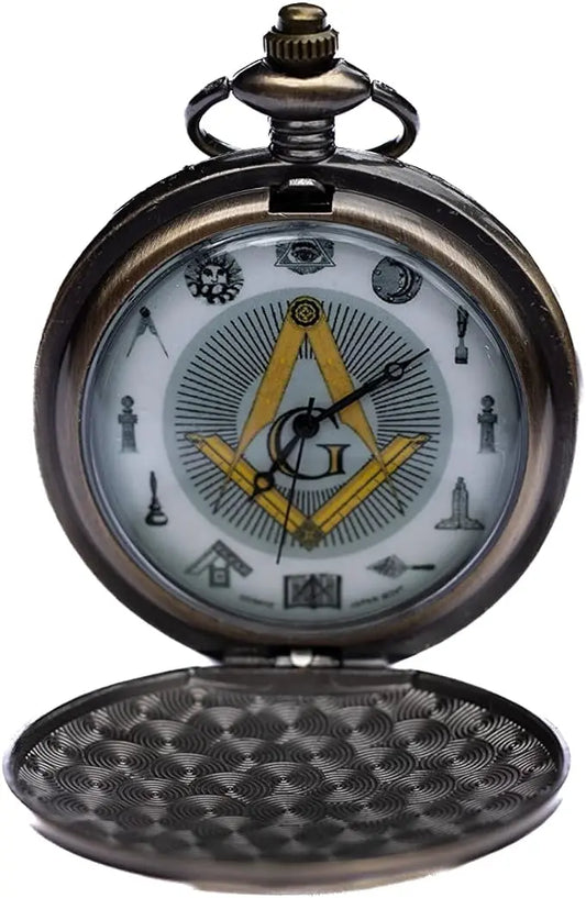 Masonic Freemasonry Alloy Metal Pocket Watch Trendy Zone 21