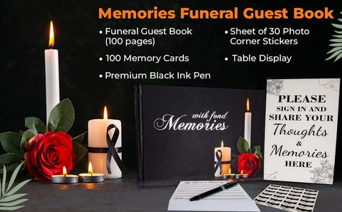 Funeral Guest Book | Up to 360 Guest Entries | Memorial Service Guest Book