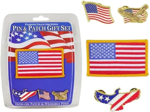 US American Flag Pin & Patch Set Trendy Zone 21