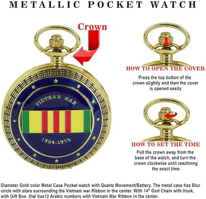 Vietnam War Pocket Watch Trendy Zone 21