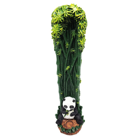 Bamboo Panda Standing Incense Burner 10.5 Inch – Decorative Panda Incense Holder for Stick
