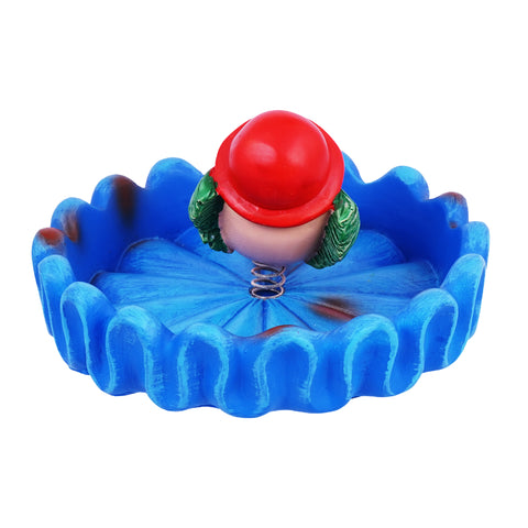Bobblehead Clown Ashtray – 4 Inch Round x 2.5 Inch High Hand-Painted Cold Cast Resin