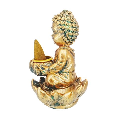 Buddha Backflow Incense Burner–4" for Meditation, Yoga