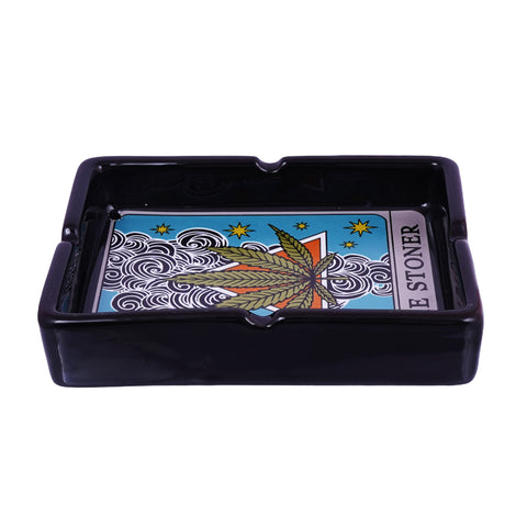 The Stoner Tarot Card Ceramic Ashtray – 4 x 5.5 Inches